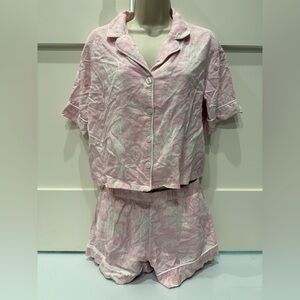Tart Intimates Pink Floral/tropical preppy pattern pjs,  Button-Up Pajama Top